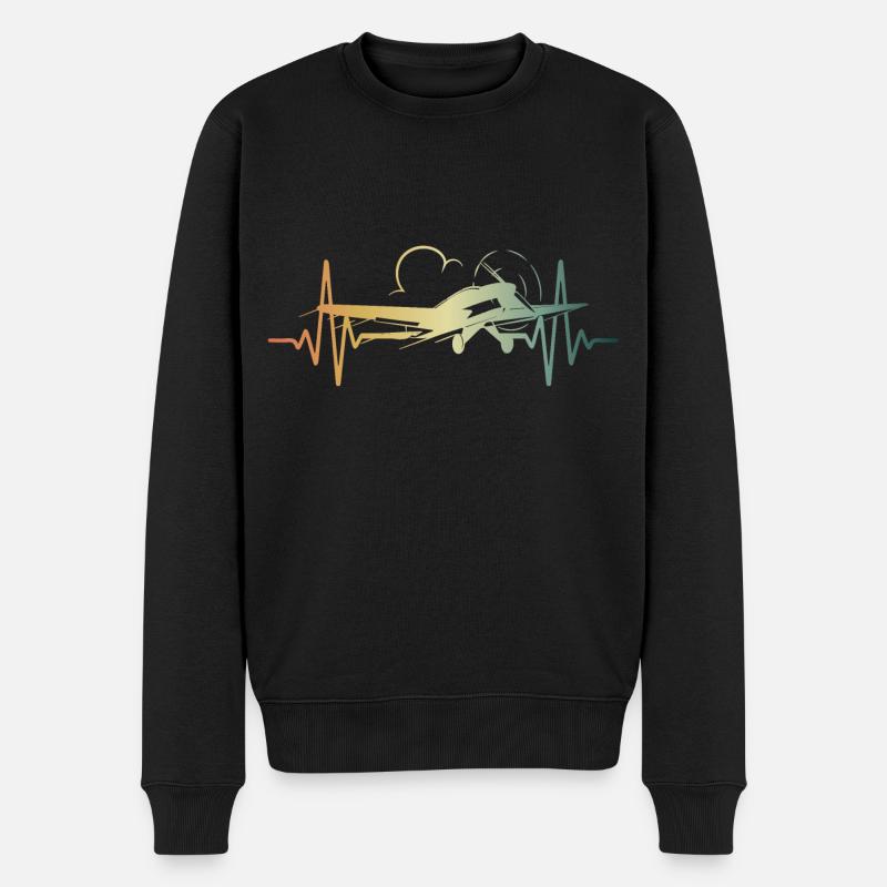 Pilote d’avion Heartbeat Flyer - Pull Premium bio Homme - noir