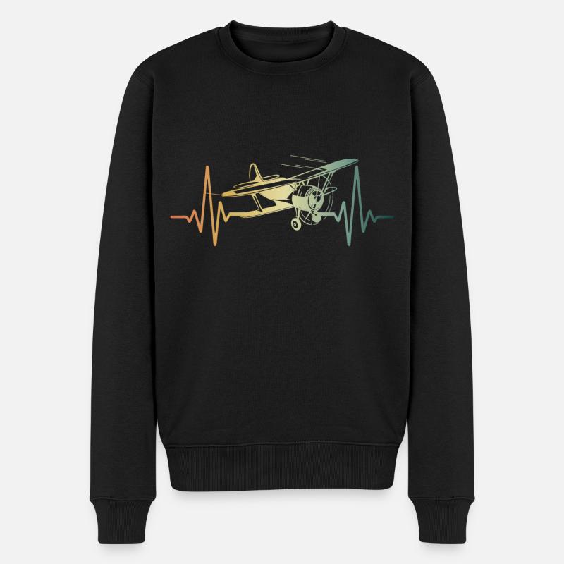 Pilote d’avion Heartbeat Flyer - Pull Premium bio Homme - noir