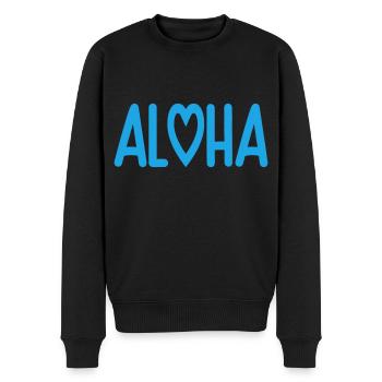 Amour du cœur Aloha | Couleur changeable - Pull Premium bio Homme - noir - Devant - Nico (187cm)