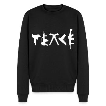 PEACE Armes Typographie Street Art - Pull Premium bio Homme - noir - Devant - Nico (187cm)