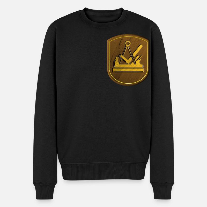 Zunftzeichen Tischler Schreiner 3D Holz Emblem - Männer Premium Bio Pullover - Schwarz