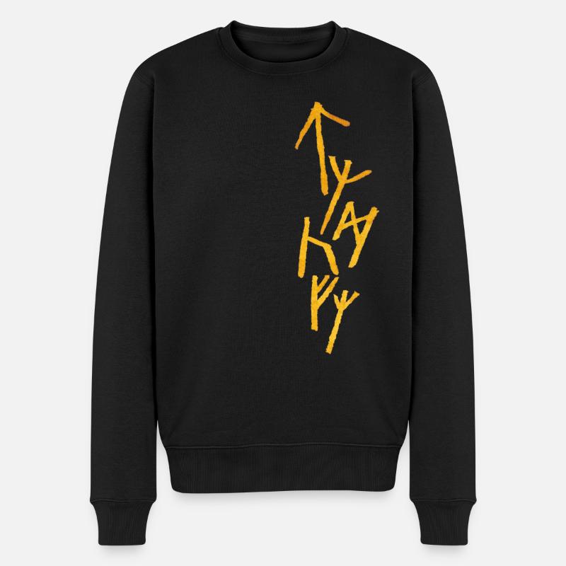 Runen - Männer Premium Bio Pullover - Schwarz