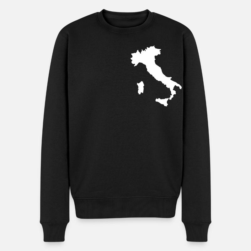 Italia - Italien Brustlogo - Männer Premium Bio Pullover - Schwarz