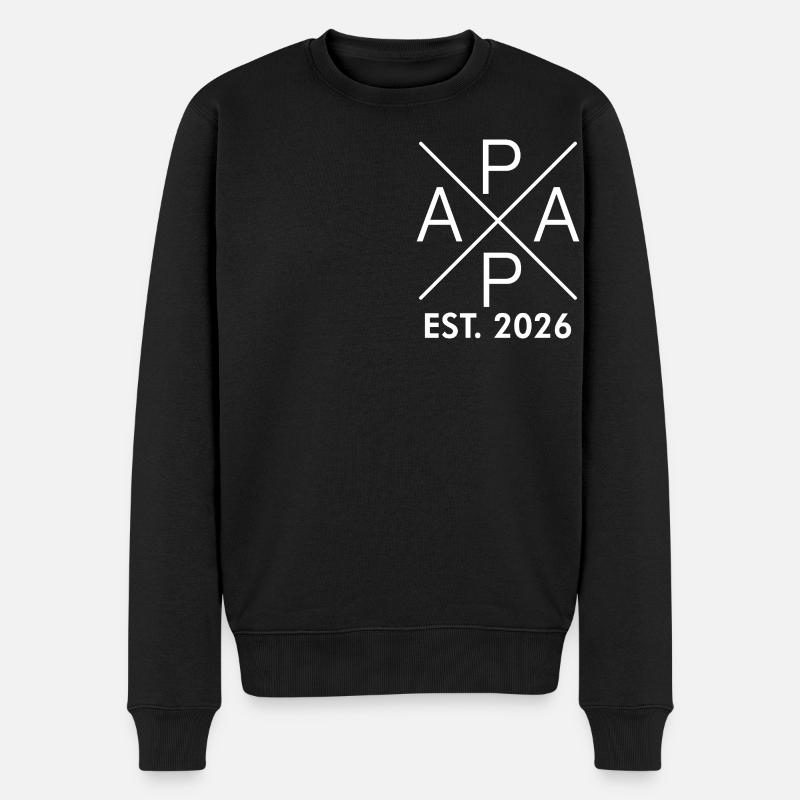 Papa Est. 2026 Vater werden 2026 Stolzer Papa 2026 - Männer Premium Bio Pullover - Schwarz