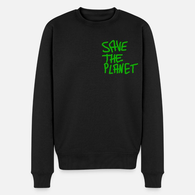 save the planet - Männer Premium Bio Pullover - Schwarz
