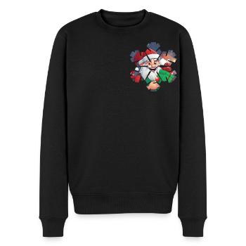 Flocons de neige père Noël impression - Pull Premium bio Homme - noir - Devant - Nico (187cm)
