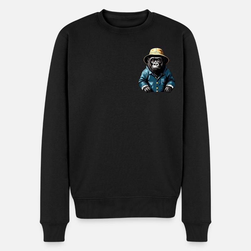 Gorilla Regenjacke - Männer Premium Bio Pullover - Schwarz