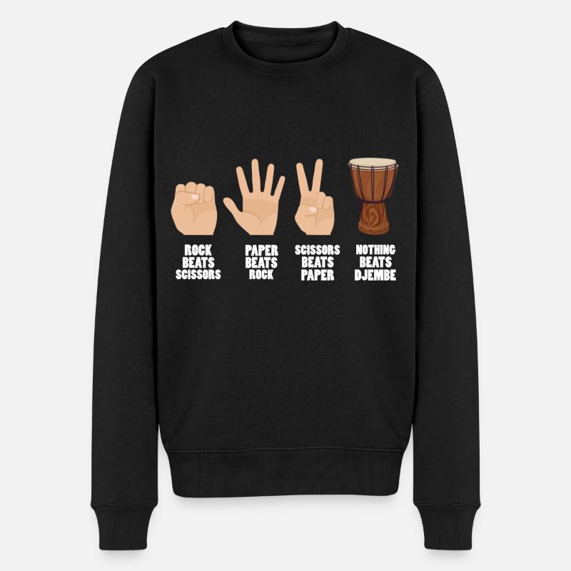 rock paper scissors djembe - Männer Premium Bio Pullover - Schwarz