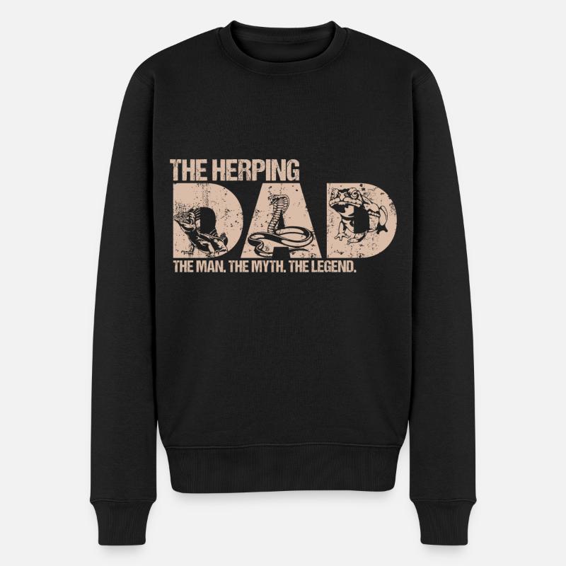 Herping Herpetologie Herpetologen Dad Man Spruch - Männer Premium Bio Pullover - Schwarz