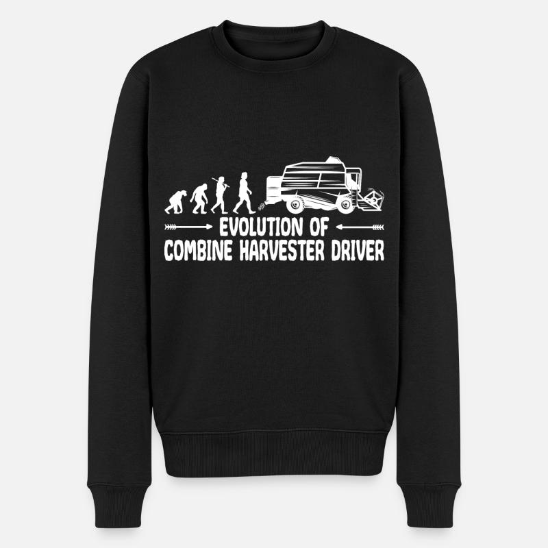 Combinez Grain Farmer Evolution Funny - Pull Premium bio Homme - noir