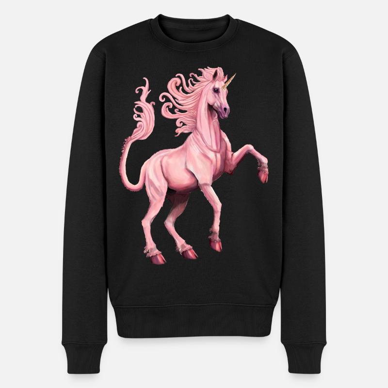 licorne rose - Pull Premium bio Homme - noir