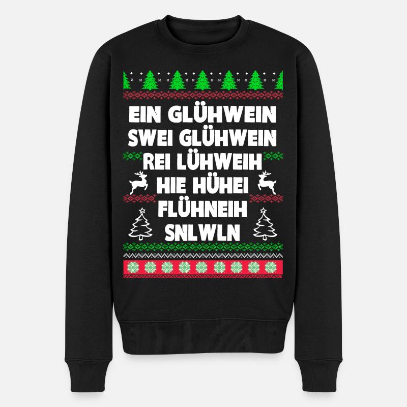EIN GLÜHWEIN - Männer Premium Bio Pullover - Schwarz
