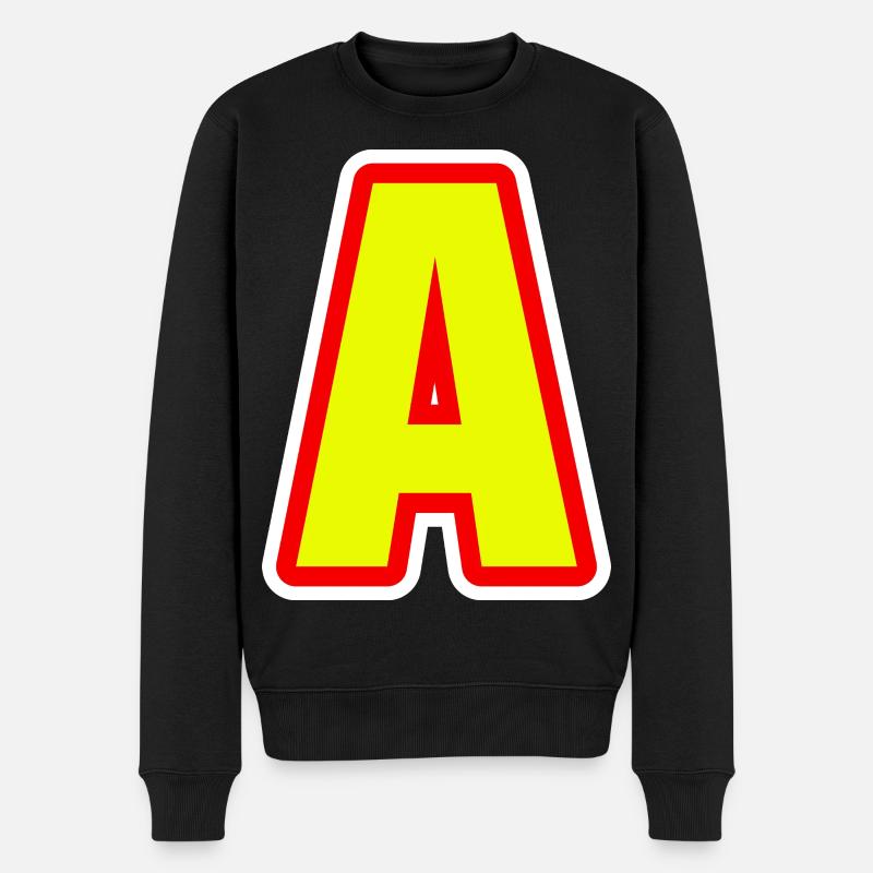 Alphabet, Buchstabe A - Männer Premium Bio Pullover - Schwarz