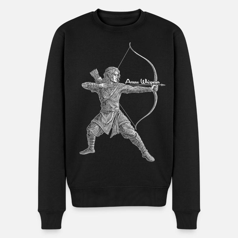 Mythologischer Bogenschütze - Männer Premium Bio Pullover - Schwarz