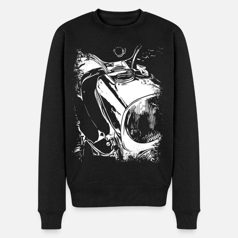 Zweitaktlegende Schwarzweiß - Männer Premium Bio Pullover - Schwarz