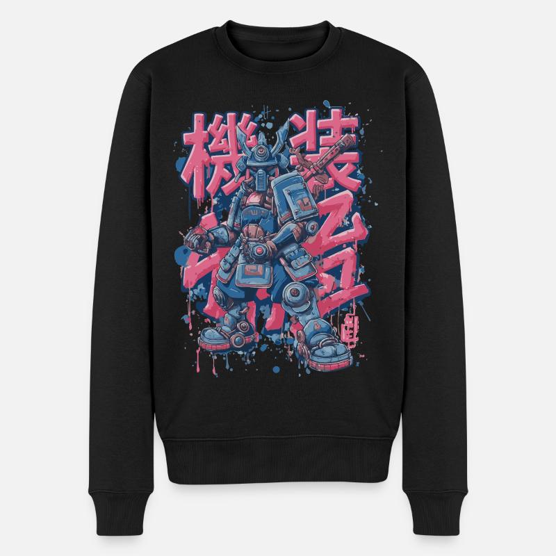 Samurai Mech – Motif de robot manga d’anime - Pull Premium bio Homme - noir