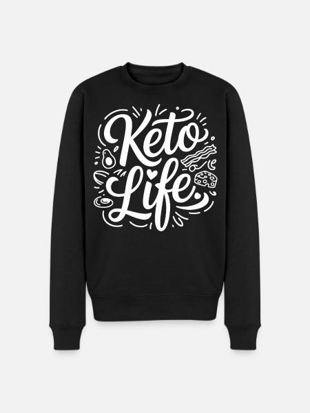 Keto Life Doodle - Men's Premium Organic Jumper - black