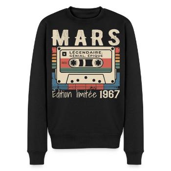 Geburtstag 1967 März 1967 geboren im März 1967 - Männer Premium Bio Pullover - Schwarz - Vorne - Nico (187cm)
