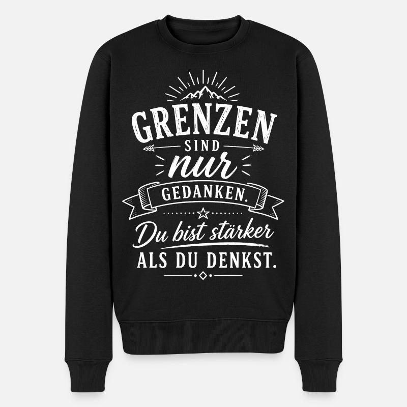 Grenzen sind nur Gedanken - Männer Premium Bio Pullover - Schwarz