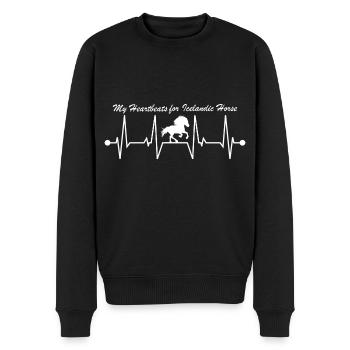 Islandpferd Tölt Tölter Herzschlag - Männer Premium Bio Pullover - Schwarz - Vorne - Nico (187cm)
