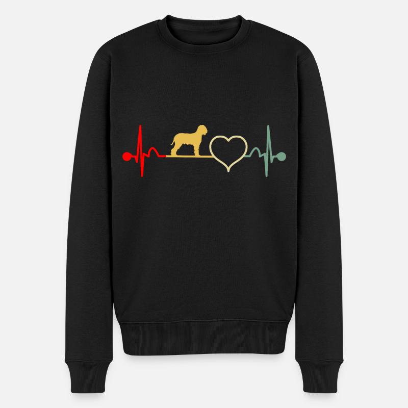 Lagotto Romagnolo Herzschlag Vintage - Männer Premium Bio Pullover - Schwarz