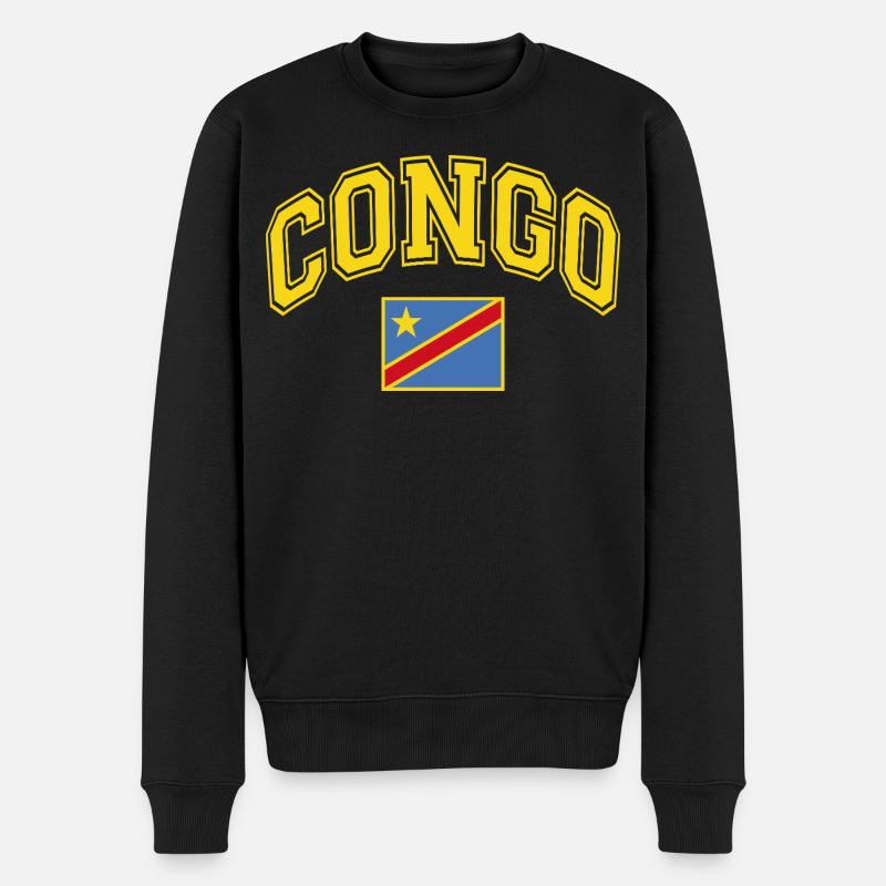 Drapeau du Congo - Pull Premium bio Homme - noir