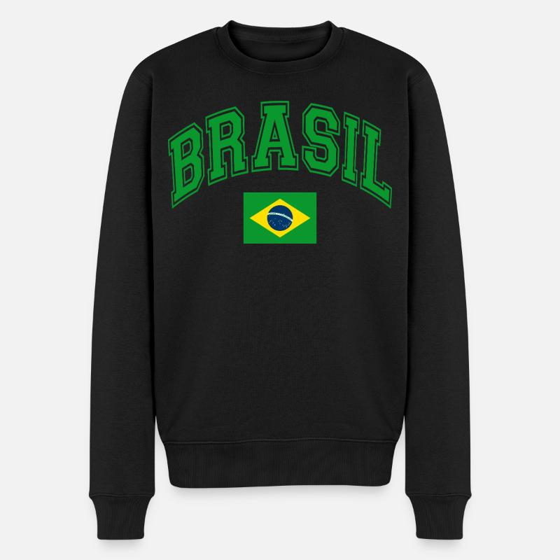 Brasilien Flagge - Männer Premium Bio Pullover - Schwarz