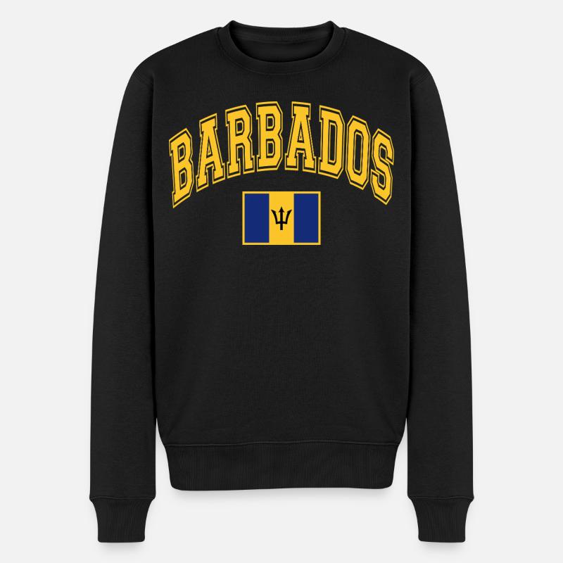 Barbados Flagge - Männer Premium Bio Pullover - Schwarz