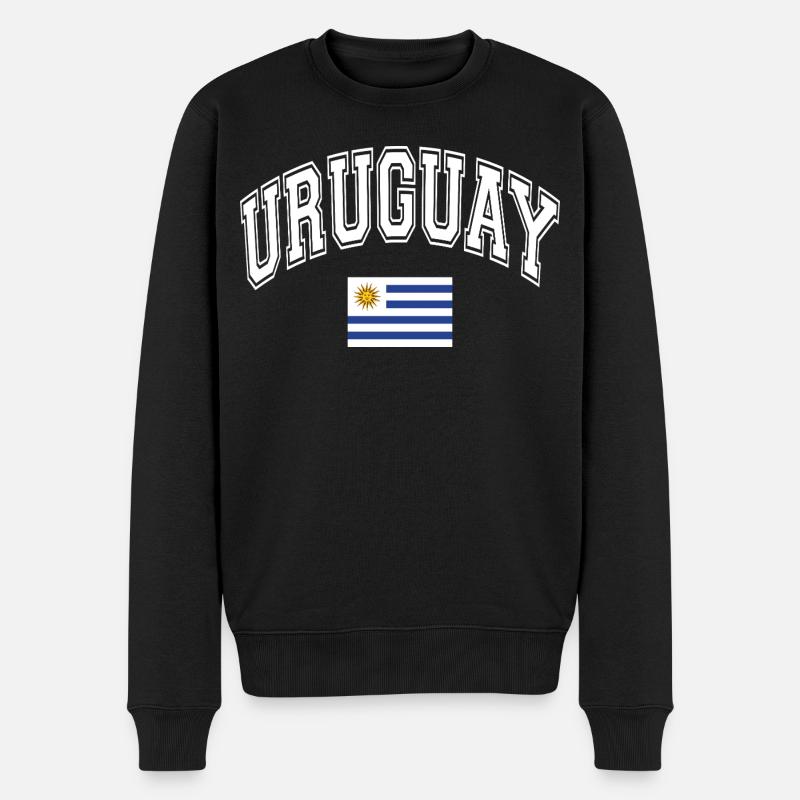 Uruguay Flagge - Männer Premium Bio Pullover - Schwarz