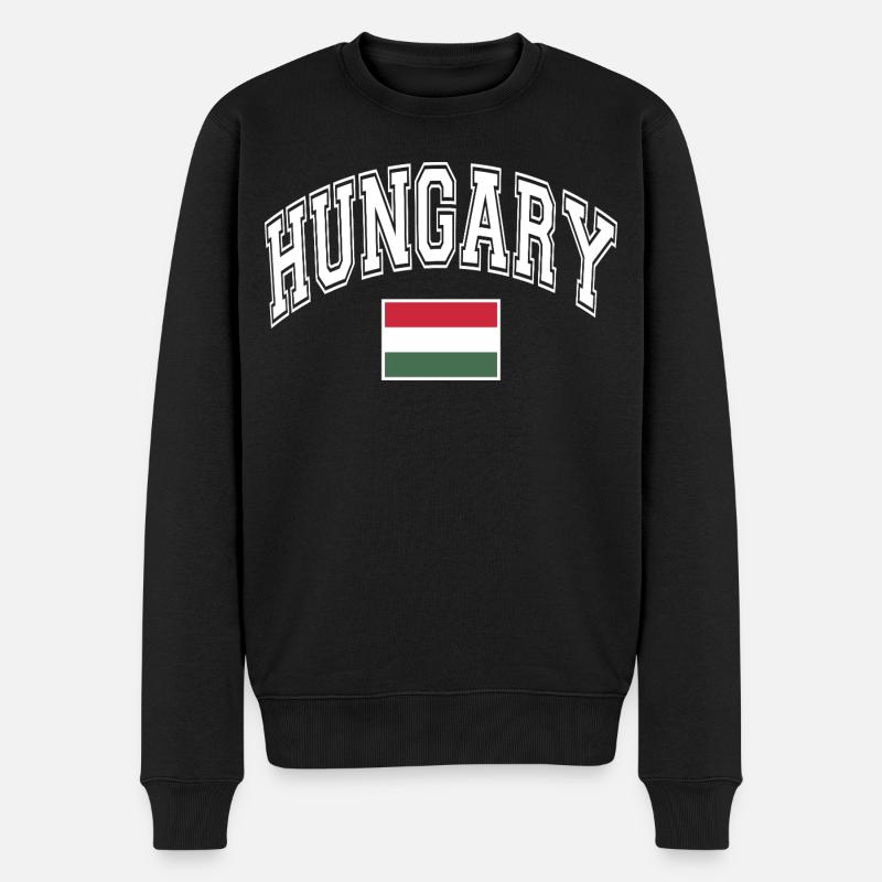 Ungarn Hungary Flagge - Männer Premium Bio Pullover - Schwarz
