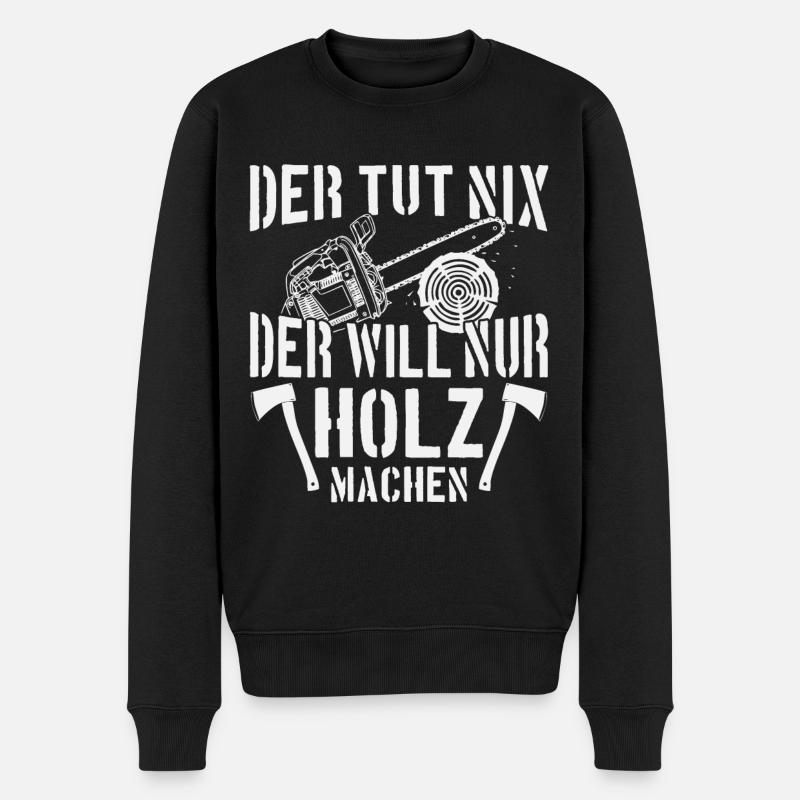 Holzfäller Forstarbeiter Geschenk - Männer Premium Bio Pullover - Schwarz