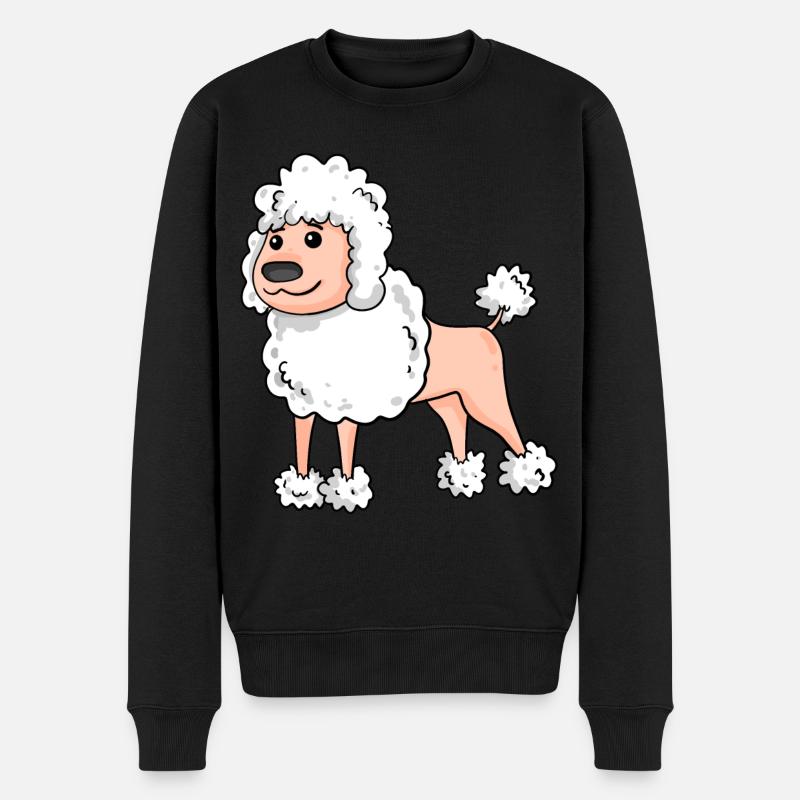 Pudel Weiß Hunderasse - Männer Premium Bio Pullover - Schwarz