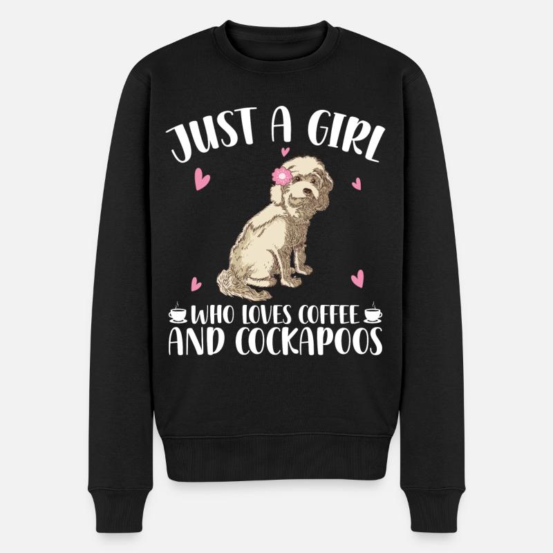 Cockapoo Mädchen - Männer Premium Bio Pullover - Schwarz