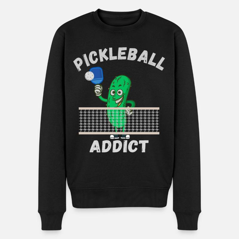 Pickleball Süchtig - Männer Premium Bio Pullover - Schwarz