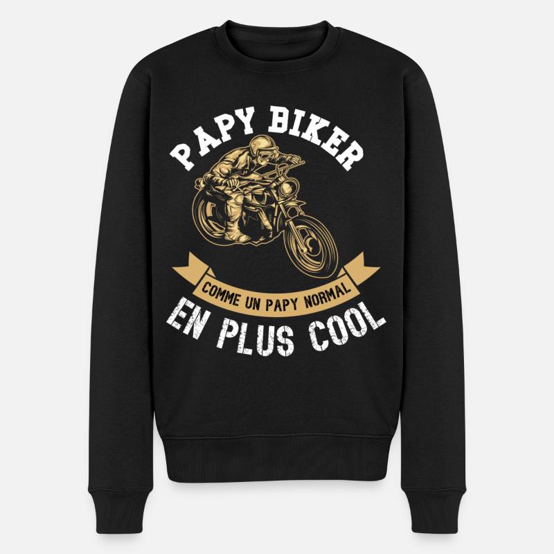 papy biker - Pull Premium bio Homme - noir