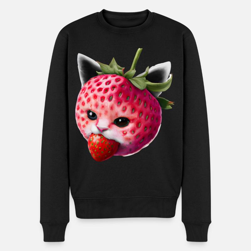 Chat fraise - Pull Premium bio Homme - noir