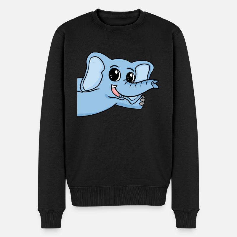 Elefant Gruß Begrüßung - Männer Premium Bio Pullover - Schwarz