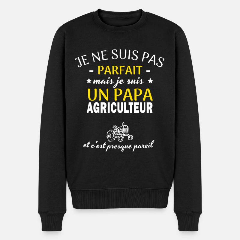 je suis une papa agriculteur cadeau pour père - Pull Premium bio Homme - noir