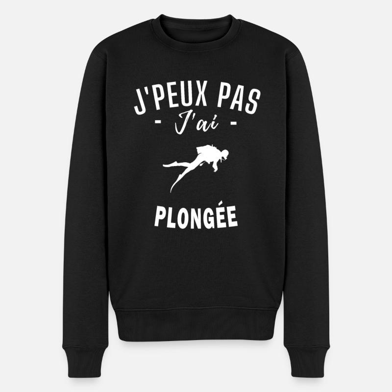 je peux pas j ai plongée humour plongée - Pull Premium bio Homme - noir