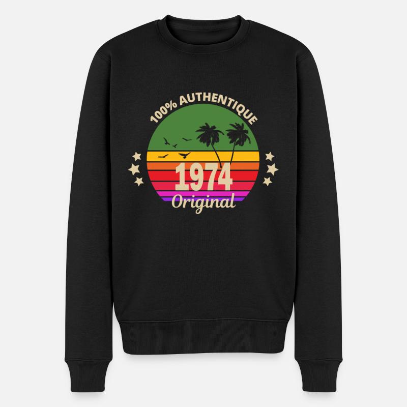 100 authentique Original 1974 - Pull Premium bio Homme - noir