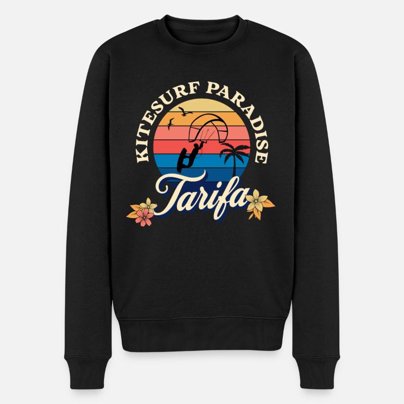 Kitesurf Paradies Tarifa Spanien Fan Kitesurfen - Männer Premium Bio Pullover - Schwarz