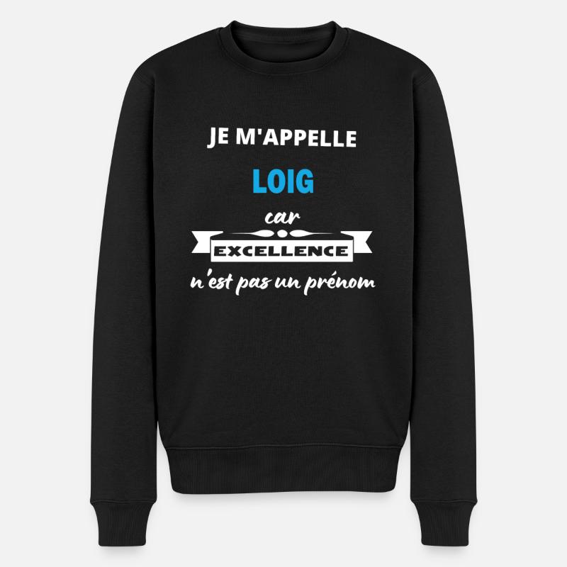 Je m'appelle excellence Loig - Pull Premium bio Homme - noir