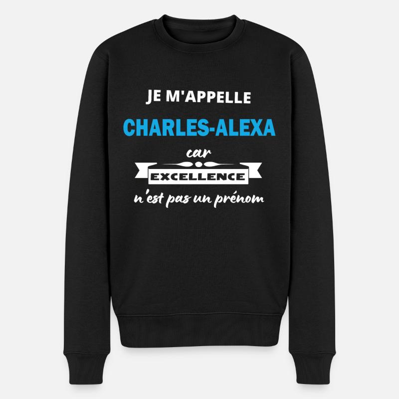 Je m'appelle excellence Charles-Alexandre - Pull Premium bio Homme - noir