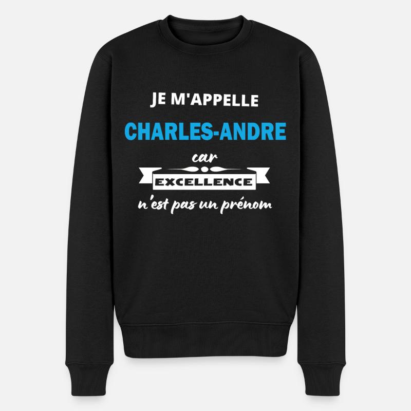 Je m'appelle excellence Charles-Andre - Pull Premium bio Homme - noir