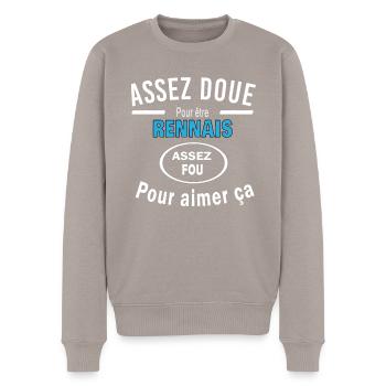 Assez doue pour etre RENNAIS - Pull Premium bio Homme - taupe - Devant - Nico (187cm)