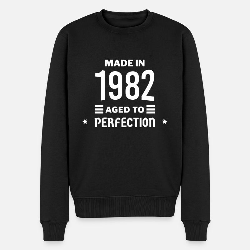 Perfekt gealtert 1982 - Männer Premium Bio Pullover - Schwarz