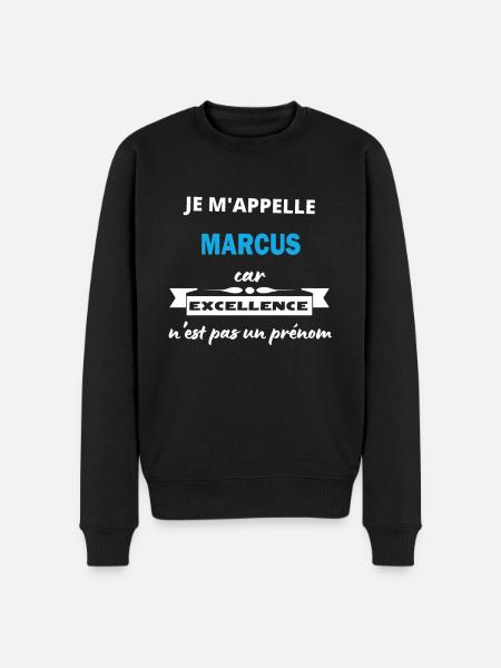 Je m'appelle excellence Marcus - Pull Premium bio Homme - noir