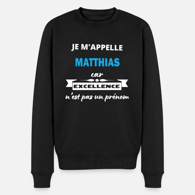 Je m'appelle excellence Matthias - Pull Premium bio Homme - noir