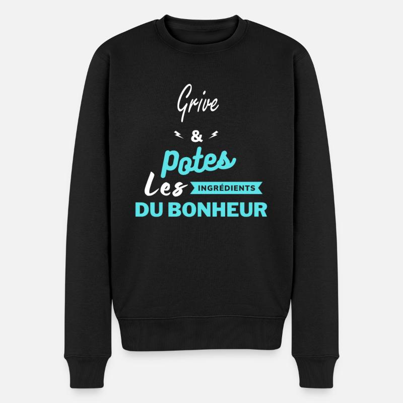 potes les ingrédients du bonheur Grive - Pull Premium bio Homme - noir