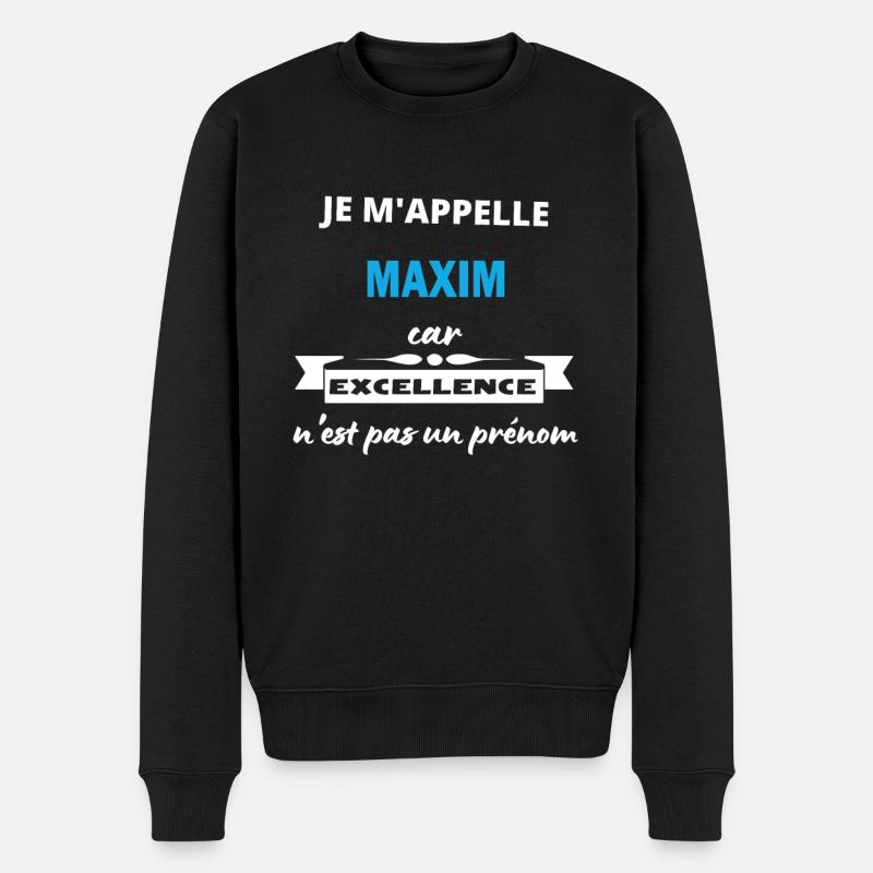 Je m'appelle excellence Maxim - Pull Premium bio Homme - noir